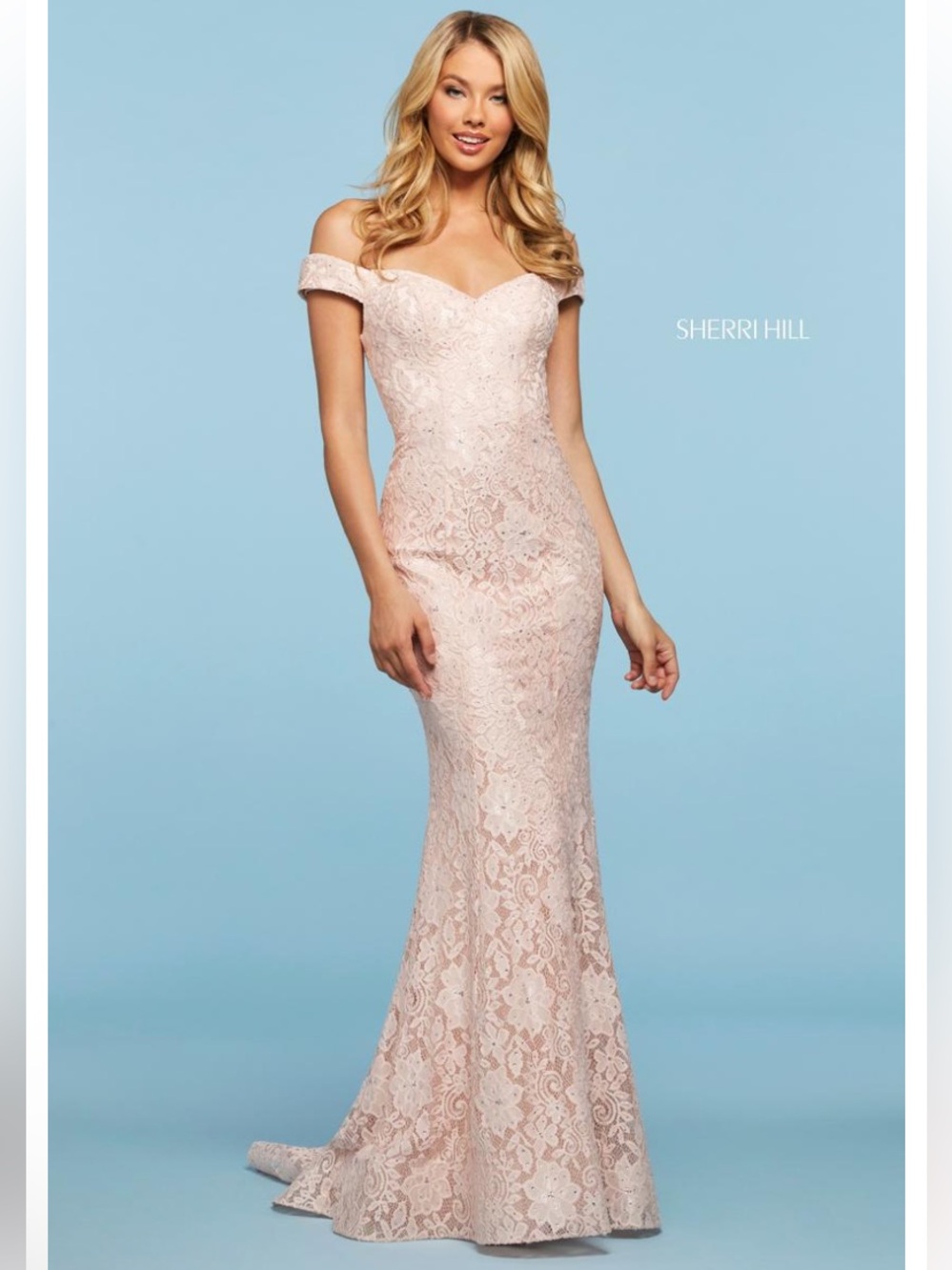 Sherri Hill 53357 Blush Formal Dress Gown Size 2 NWT